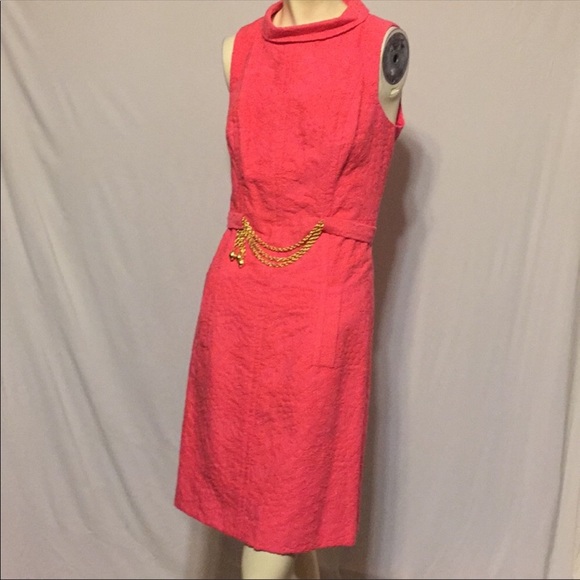 Milly of New York Dresses & Skirts - Milly coral gold chain accent dress EUC size 4